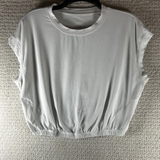 Lululemon Women's Short Sleeve Shirt Beige Rip tag removed see measurement pics picture