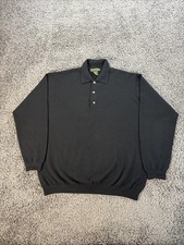 Vtg Daniel Bishop Sweater Mens L Black 100% 2-Ply Cashmere Collar Polo Hong Kong picture