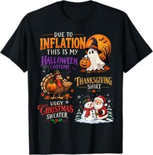 Due To Inflation This Is My Funny Halloween Graphic T-Shirt Unisex Black picture