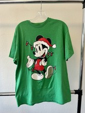 Disney Mickey Mouse Santa  Adult Christmas T-shirt Size Large picture