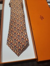 Hermes Silk Tie Yellow & Red NWOT $260 picture