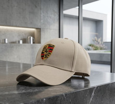 NEW Porsche 2026 Official Crest Beige Cap Unisex Baseball Hat Adjustable picture