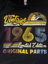 Men's Black Vintage 1965 Graphic Print Limited Edition Crew Neck Tee S picture