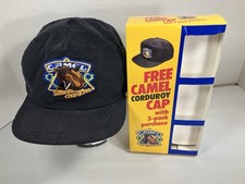 VINTAGE JOE CAMEL SMOOTH CHARACTER CORDUROY SNAPBACK CAP W / ORIGINAL BOX ~ NOS picture