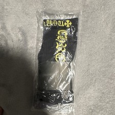 Black and Yellow Chrome Hearts Letter Logo Socks Brand New Authentic Size L (X2) picture