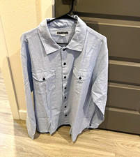 J. Crew Wallace & Barnes Chambray Workshirt in Hemp-Cotton Blend XL picture