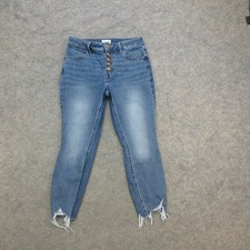 M Jeans by Maurices Women's Blue High Rise Jeggings M SHORT Stretch Raw Hem picture