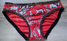 Rare Vintage Victoria's Secret Jungle Print Cotton Ruffled Bikini Panties M picture