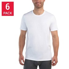 Kirkland Signature Men's Midweight Crew Tee, 6-pack 100% Cotton Tagless 170 GSM picture