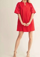 Jodifl Embroidered Short Sleeve Mini Dress Red picture