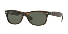 Ray-Ban New Wayfarer Tortoise / Green Polarized 58mm Sunglasses RB2132 902/58 58 picture