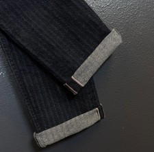 Gustin #562 Selvedge Herringbone 13 Oz Denim, Slim Fit, 32×34, Blue, EUC picture