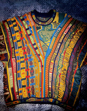 Rare Vintage COOGI Australia Global / World Countries 3D Knit Sweater Size M picture