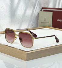 JACQUES MARIE MAGE AIDA Gold Square Sunglasses Pink Gradient Lens 56-17-146 picture