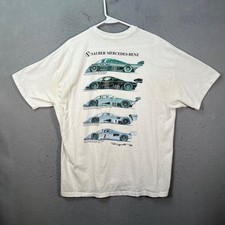 Vintage 90s Sauber Mercedes-Benz Le Mans Racing C11 C291 C9 T-Shirt White Large picture