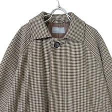 Mackintosh Philosophy Plaid Balmacaan Coat Wool Polyester Brown Large Japan picture