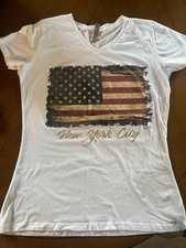 New York City ( NYC) Women's Tee Shirt with American Flag - 95% cotton picture