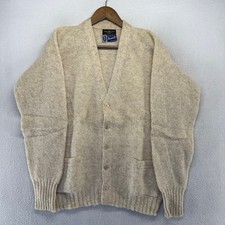 Vintage Drumohr Sweater Mens 44 Large Beige Shetland Wool Scotland Deadstock picture