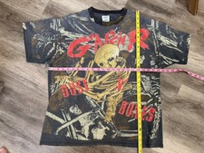 Vintage 1992 Guns n’ Roses Shirt Dust n’ Bones XL AOP ALL OVER PRINT SKELETON picture