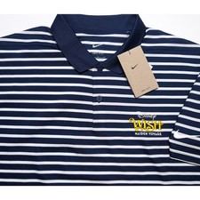 Nike Disney Wish Maiden Voyage Cruise Line Polo Shirt Large Blue Striped New picture