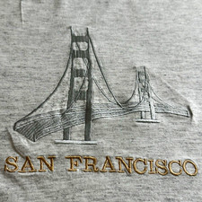 Tultex Men’s M Gray Cotton Jersey Short Sleeve Crew Neck San Francisco Tee picture