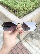 New Ray Ban Awge Asap Rocky Rimless RB3928 3928 Gold Gray Blue Lens Size 54/20 picture