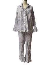 Liberty London Pajama Set XL Cotton Button Front Sleeping Beauty Tana Lawn picture