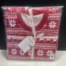 NEW Pottery Barn Adult Pajama Set LARGE Christmas Fair Isle Organic Cotton $79 picture