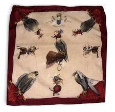 HERMES Chasse a Vol Carre 90 Cashmere Silk Scarf By Henri De Linares EUC picture