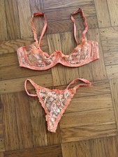 Vintage RARE Neon Orange Agent Provecateur Lingerie Set Beautiful picture