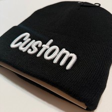 Custom 3D Embroidered Beanie Puff Text Stitched your text - Puff Winter Hat picture