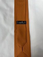 Hermes 100% Silk Men’s Tie Orange “Faconnee H 24” Geometric Pattern  picture