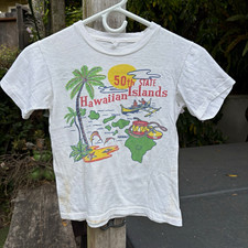 vintage 1959 hawaii 50th state t shirt alii hawaiian souvenir youth 12 50s 60s picture