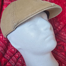 Levi's Men's Beige Solid Cotton Canvas Flat Cap Hat, Size S, Casual picture