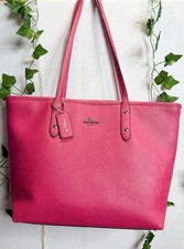 COACH CITY TOTE F58122 STRAWBERRY PINK CROSSGRAIN LEATHER - AUTHENTIC picture
