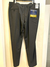 Haggar J.M. Haggar Premium Dress Pants Gray Classic Straight Stretch 42x30 picture