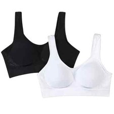 Bali Women's Comfort Revolution Wire Free Shaping Bra 2 Pack Size XL White/Black picture