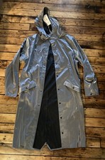 NWT. RAINS Silver Unisex Waterproof Raincoat/Jacket Sz L picture