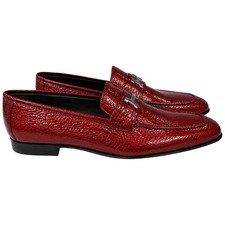 Corrente Men's Vita Calf Skin H-Buckle Loafer – Red picture