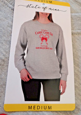 Old Fashion Candy Cane Co Kris Kringle Holiday Sweatshirt Medium Gray NWT picture