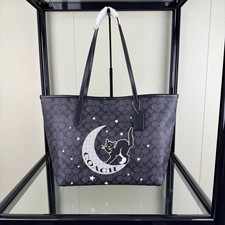 Coach City Tote In Signature Canvas With Halloween Graphic CW451 Charcoal Black picture
