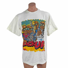 Vintage 90s Back Up Bloods Crypts Gangbanger Rap Tee Hip Hop T-Shirt XL picture