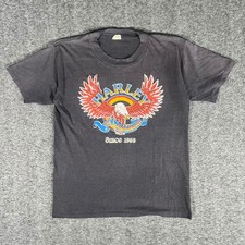 Vintage 80s Harley Davidson The Long Runner Birmingham Alabama Tshirt Eagle picture