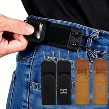  2 Pack No Buckle Elastic Belt Hook Adjustable Invisible Waist Strap Unisex picture