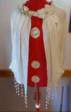Antique Victorian Cream Silk Capelet Pelerine Wrap, 1890s, passementerie picture
