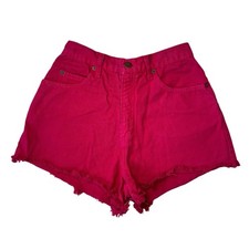 90s Vintage Star Cody Womens Magenta Hot Pink Size 9 High Waist Jean Shorts 23in picture