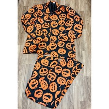 Spirit Halloween Jack O Lantern Pumpkin Suit Set Mens XL Orange Black Costume picture