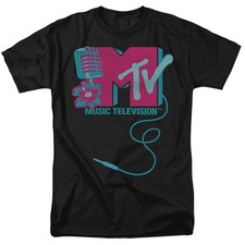 MTV MICROPHONE LOGO Cartoon Licensed Adult Men's Graphic Tee Shirt SM-5XL picture