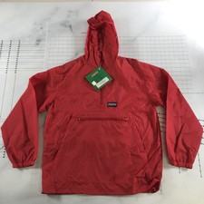 Vintage Jansport Jacket Mens Medium Red 1/4 Zip Hooded Pullover Anorak 80900 picture