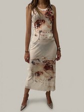 Jean Paul Gaultier SS 2002 Picasso Eye Patchwork Mesh Maxi Dress Archive picture